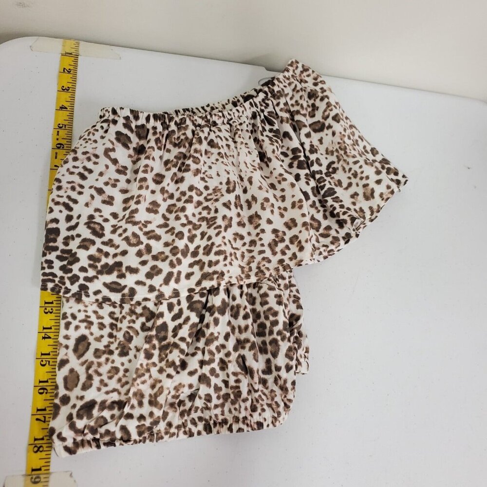 Torrid Womens Challis Off Shoulder Crop Top Size 2X Animal Print Mob Wife Boho - Picture 7 of 9